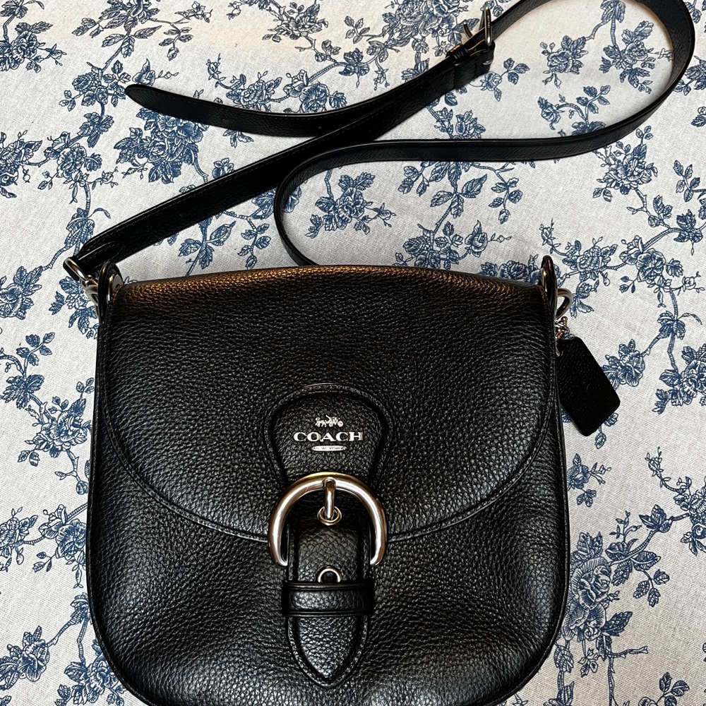 Coach Black Pebbled Leather Kleo C5686